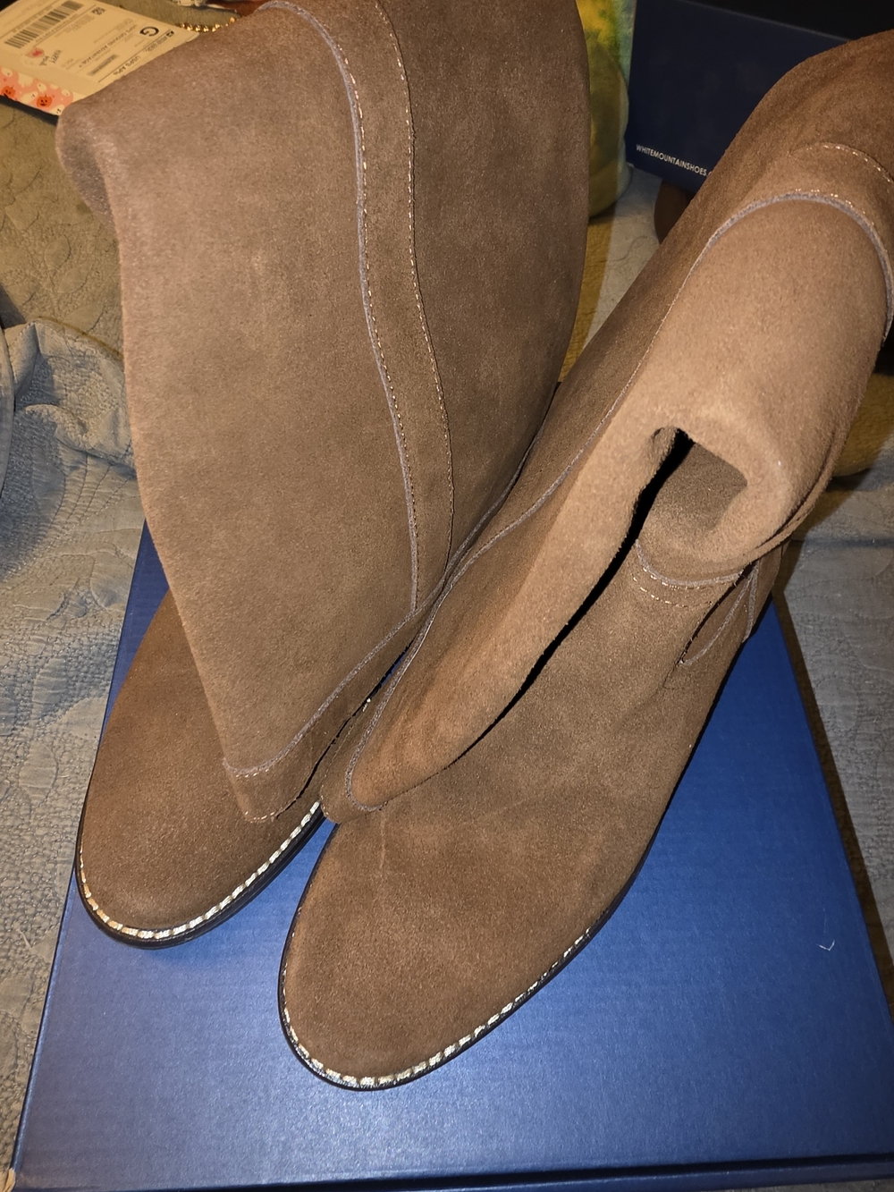 White Mountain Altitude Wide Calf Suede Knee-High Boots - Classic Style
